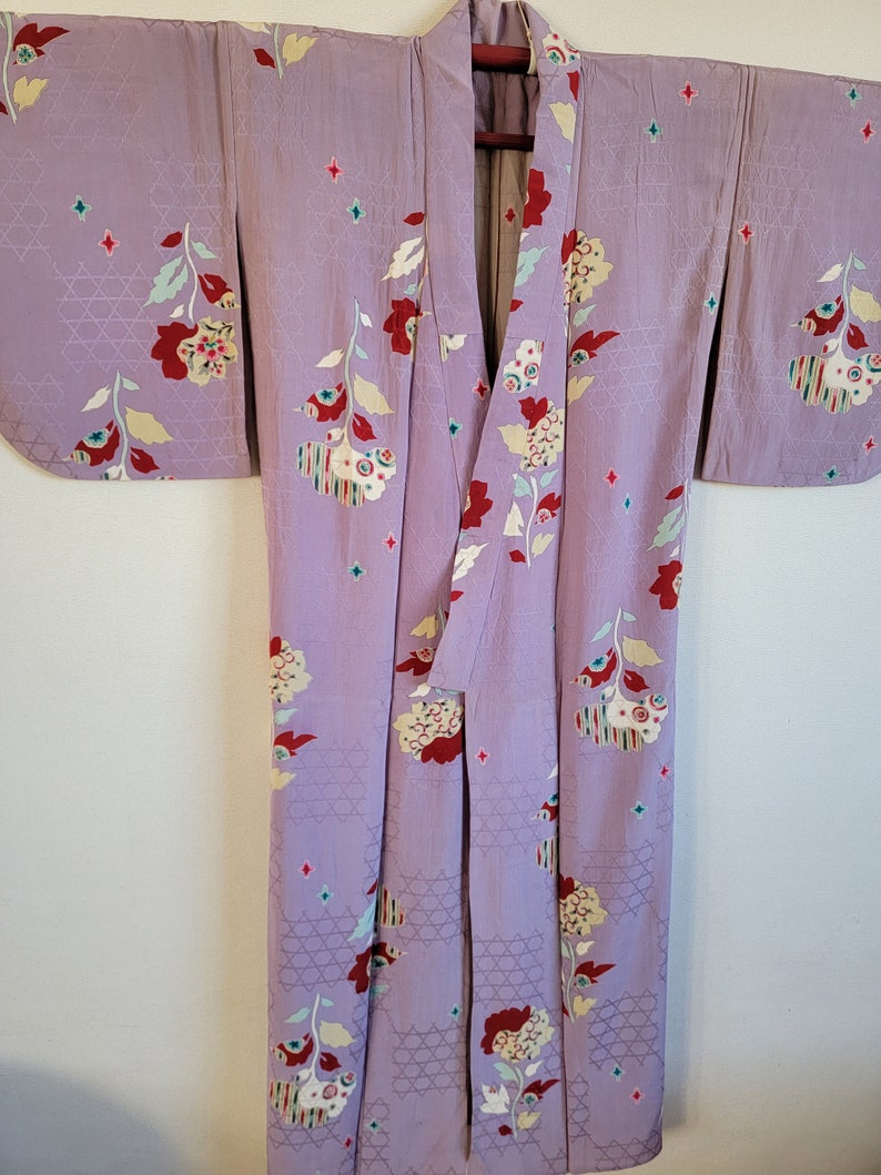 Antique Japanese Silk KIMONO Robe Gown Dressinglingerie Etsy