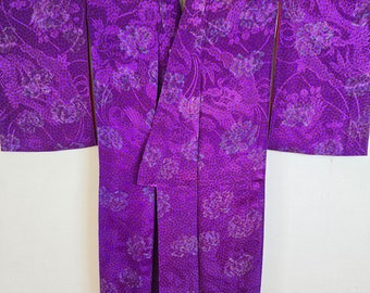 Antique Japanese Silk KIMONO Robe , Gown, Dressing,Lingerie, Nightwear,Traditional Dress,Free Shipping 17