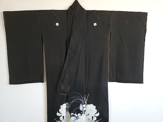 Antique Japanese Silk KIMONO Robe ,For Summer, Go… - image 3