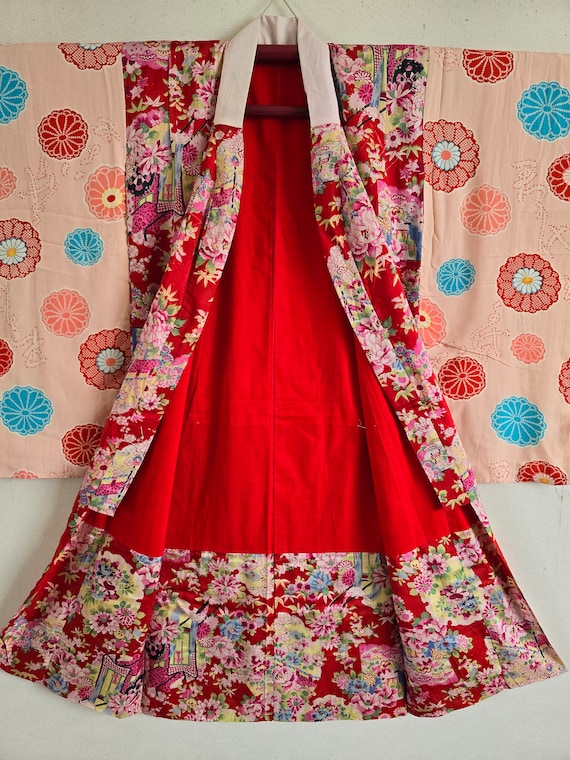 Antique Japanese Silk KIMONO Robe , Gown, Dressin… - image 10