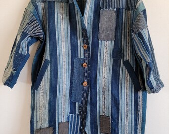 Vintage Japanese clothes remake handmade,  BORO , BORO JACKET ,  Free Shipping