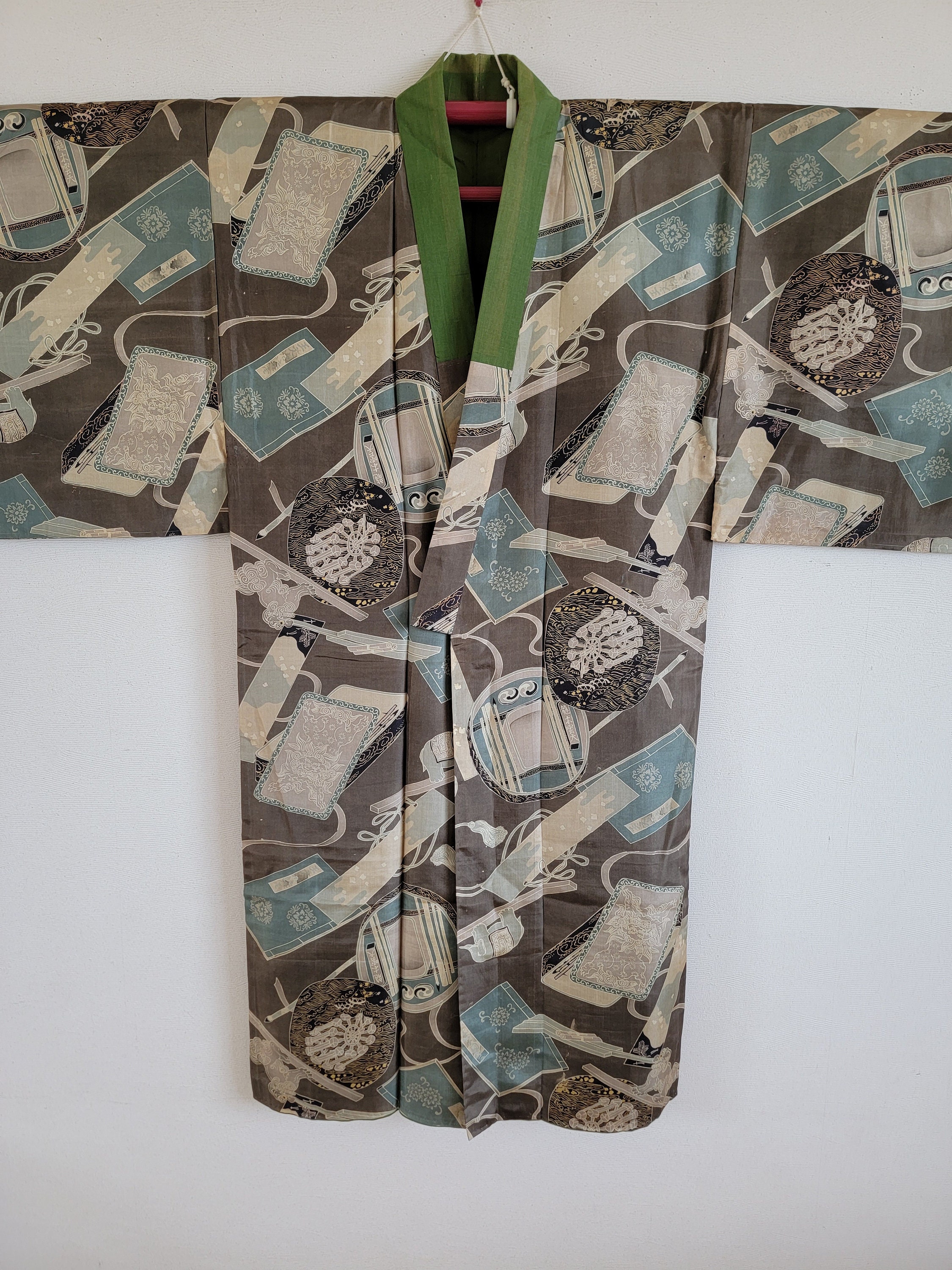 Men's Kinono juban ,Vintage, gown, KIMONO Robe,KIMONO jacket, Free Shipping