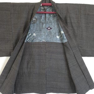 Japanese Silk Kimono Jacket Haori ,For  Men's, Hige tsumugi,Vintage,  gown, KIMONO Robe,KIMONO jacket, Free Shipping　87