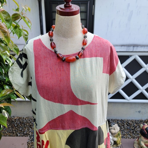 Kimono remake ,handmade ,　Flag shops Dress.