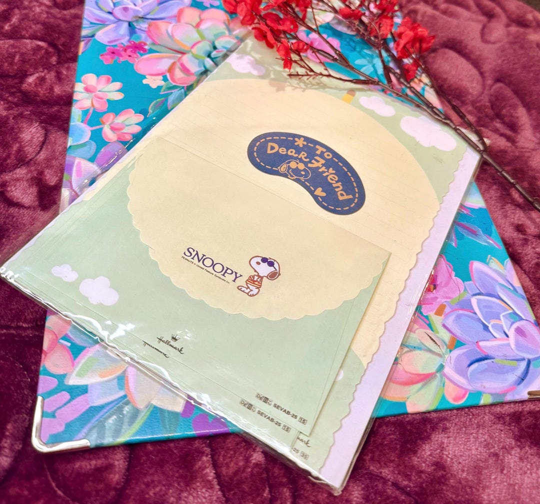 Peanuts Snoopy Stationery Set 8 Sheets 4 Envelopes 8 Memos New Old ...