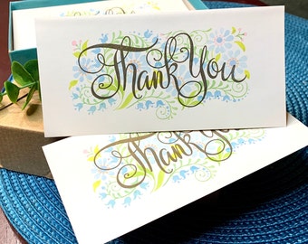 10 Thank You Note Cards with Envelopes Vintage Gibson Letter-ettes