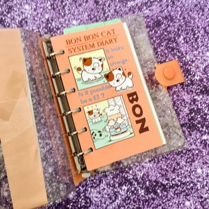 Bon Bon Cat Schedule Book Planner Peach Color Binder Calendar Monthly Weekly Notes Address Memo Notes Vintage bonbon image 3