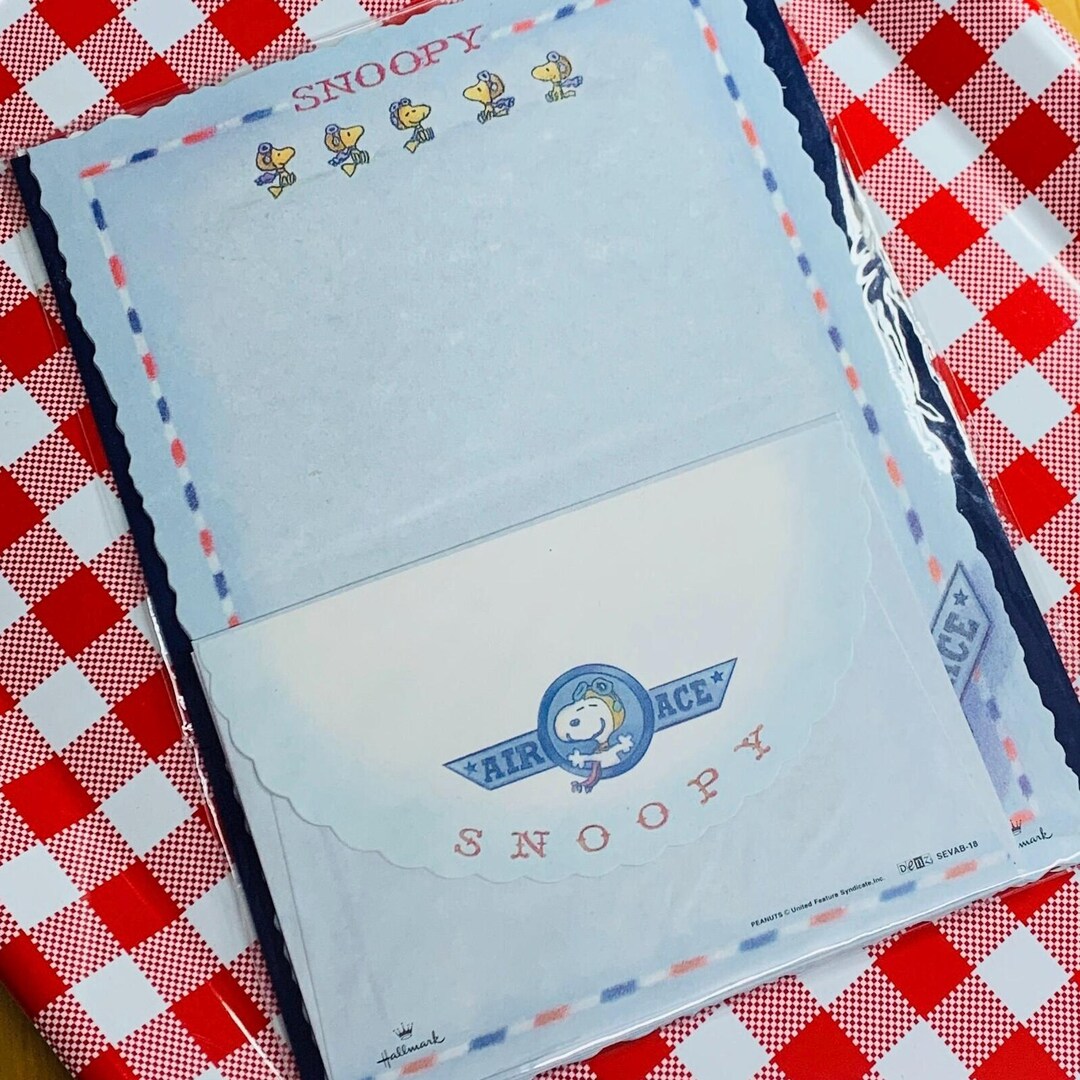 Peanuts Snoopy Stationery Set 8 Sheets 4 Envelopes 8 Memos New Old ...