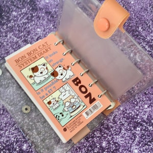 Bon Bon Cat Schedule Book Planner Peach Color Binder Calendar Monthly Weekly Notes Address Memo Notes Vintage bonbon image 9
