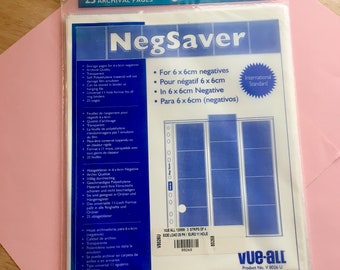 Neg Saver  25 Archival Pages  for 6 cm x 6 cm  Negatives Storage Pages for Album Binder  Photography NegSaver