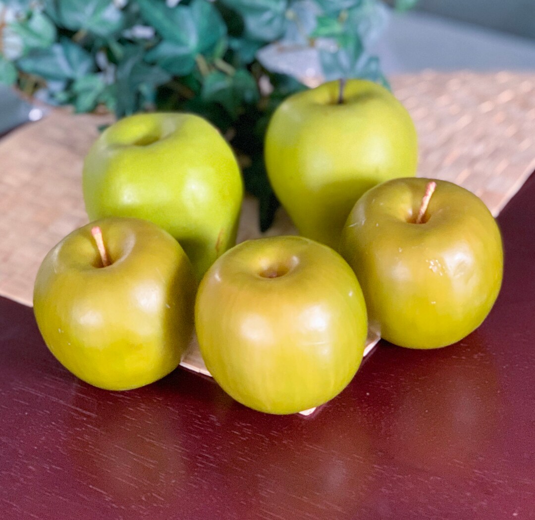 5 Artificial Green Apples Display Decoration Purposes Only Do Etsy