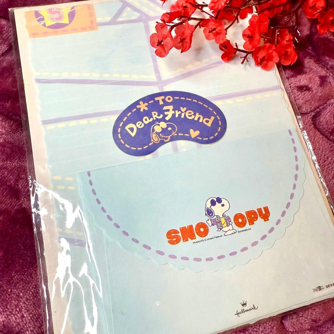 Peanuts Snoopy Stationery Set 8 Sheets 4 Envelopes 8 Memos New Old ...