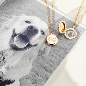 Personalised Pet Dog Cat Paw Print Locket Pendant