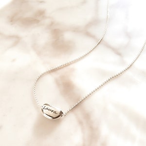 Personalised Silver Bean Necklace image 3