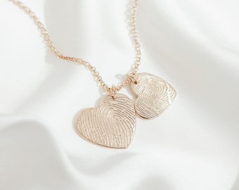 Gepersonaliseerde multi-vingerafdruk hart ketting