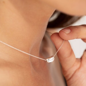 Personalised Silver Bean Necklace