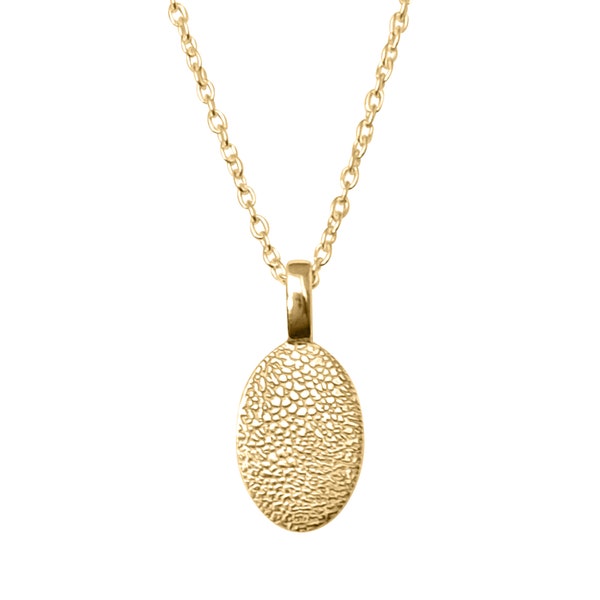 Personalised 9ct Gold Oval Dog Nose Print Necklace