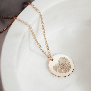 Personalised Silver Overlapping Fingerprint Heart Charm Necklace with Engraved Name