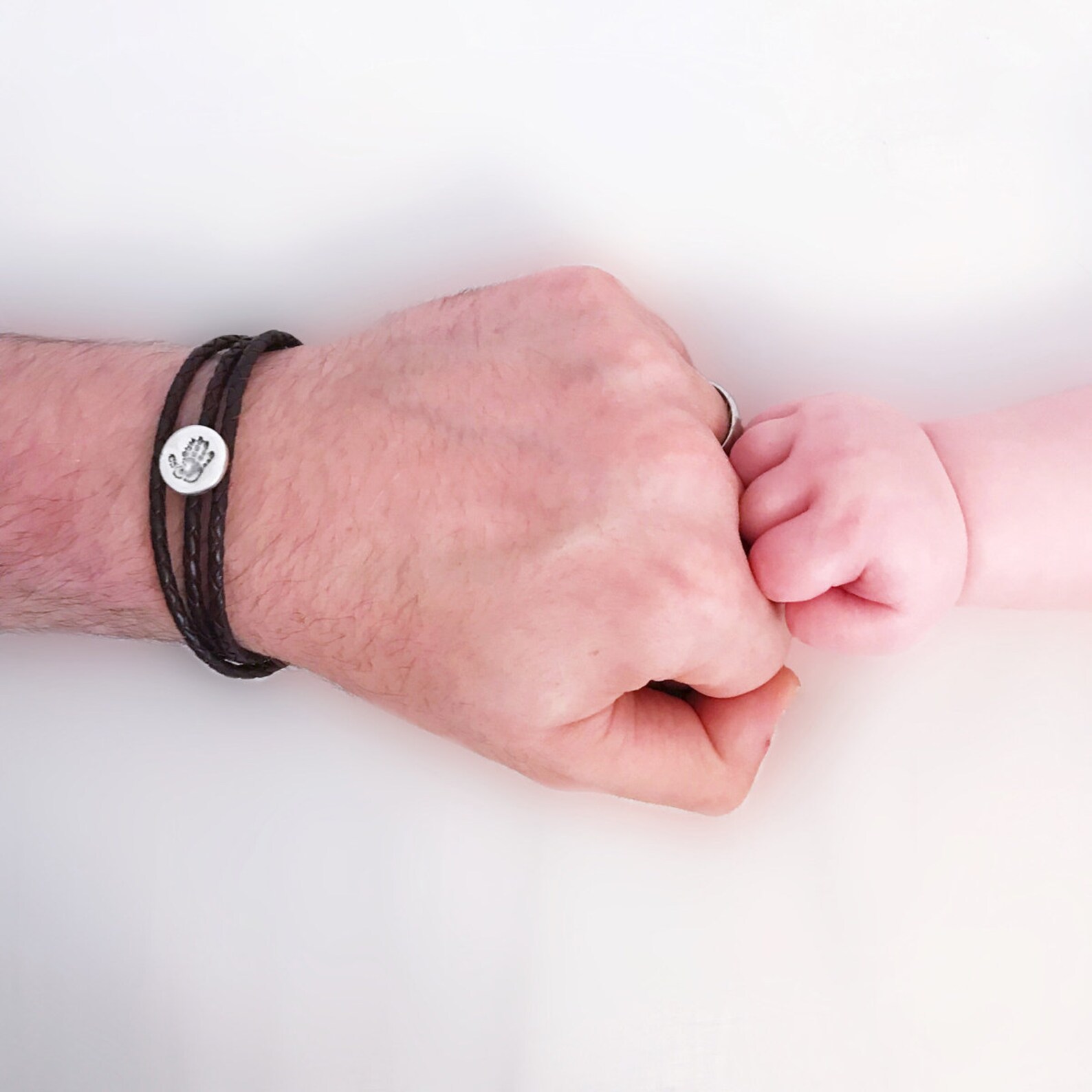 Personalised Men's Leather Wrap Bracelet With Silver Stamp Etsy UK