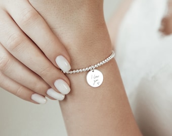 Personalised Own Handwriting Stetch Bead Bracelet
