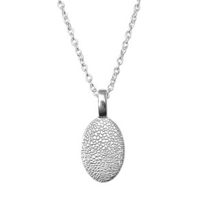 Personalised Silver Oval Dog Nose Print Necklace