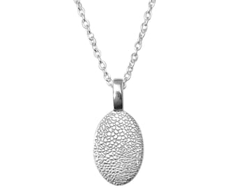 Personalised Silver Oval Dog Nose Print Necklace