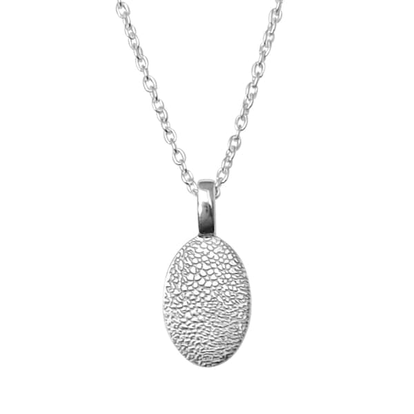 Personalised Silver Oval Dog Nose Print Necklace