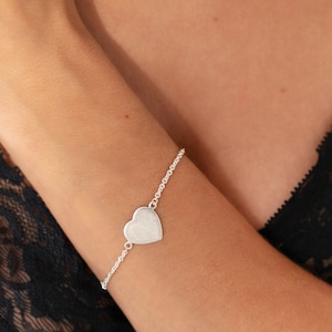 Personalised Fingerprint Heart Disc Bracelet