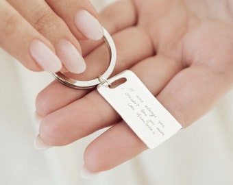 Personalised Silver Handwriting Keyring