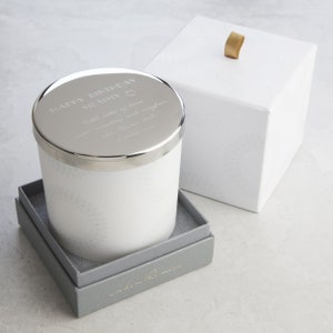 Personalised Scented Candle with Hand and Foot Print Engraved Lid / Luxury re-usable Jar image 7