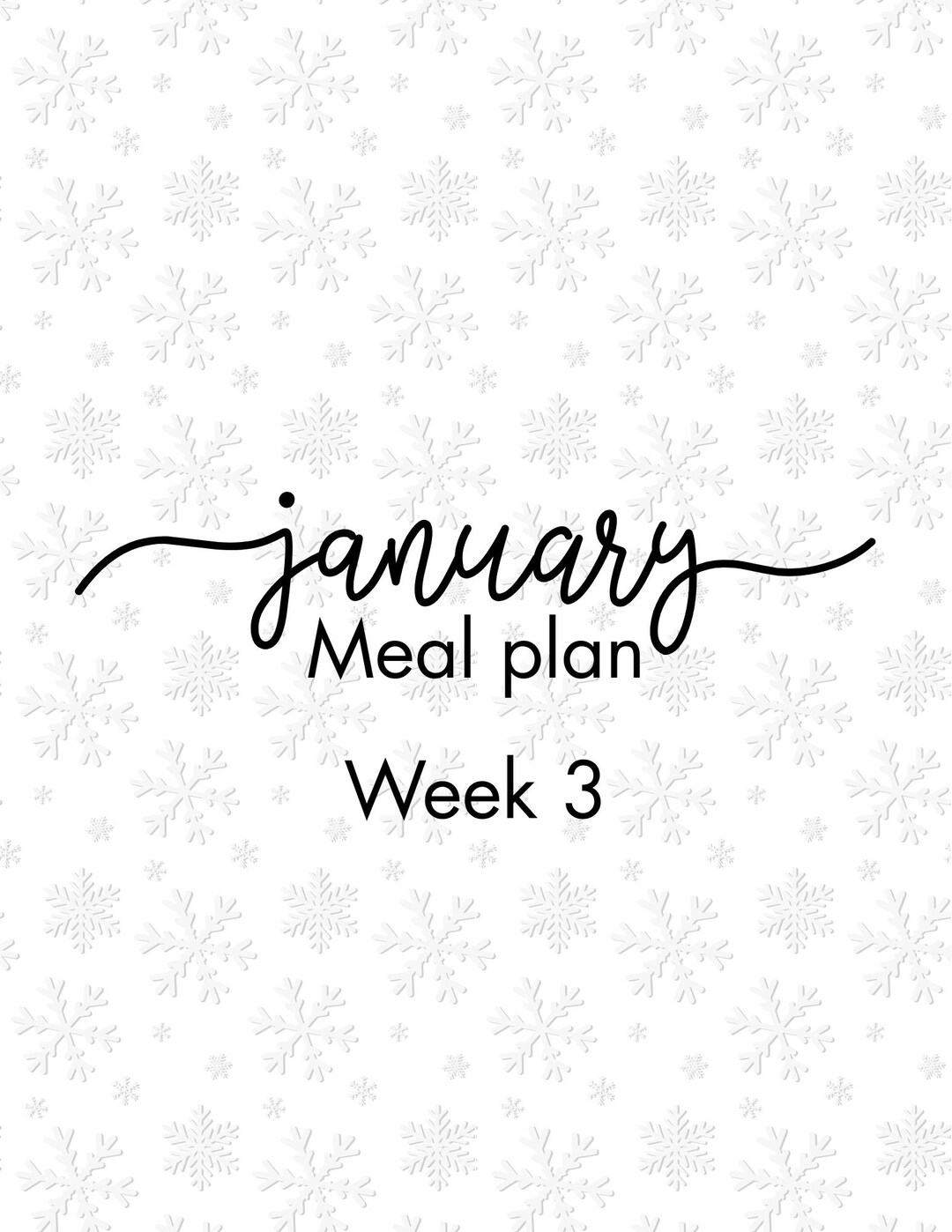 January Week 3 Meal Plan Printable | 7 Recipes Included - Etsy