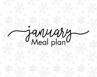 January Meal Plan Printable | 4-week Meal plan Planner PDF | 25 recipes included