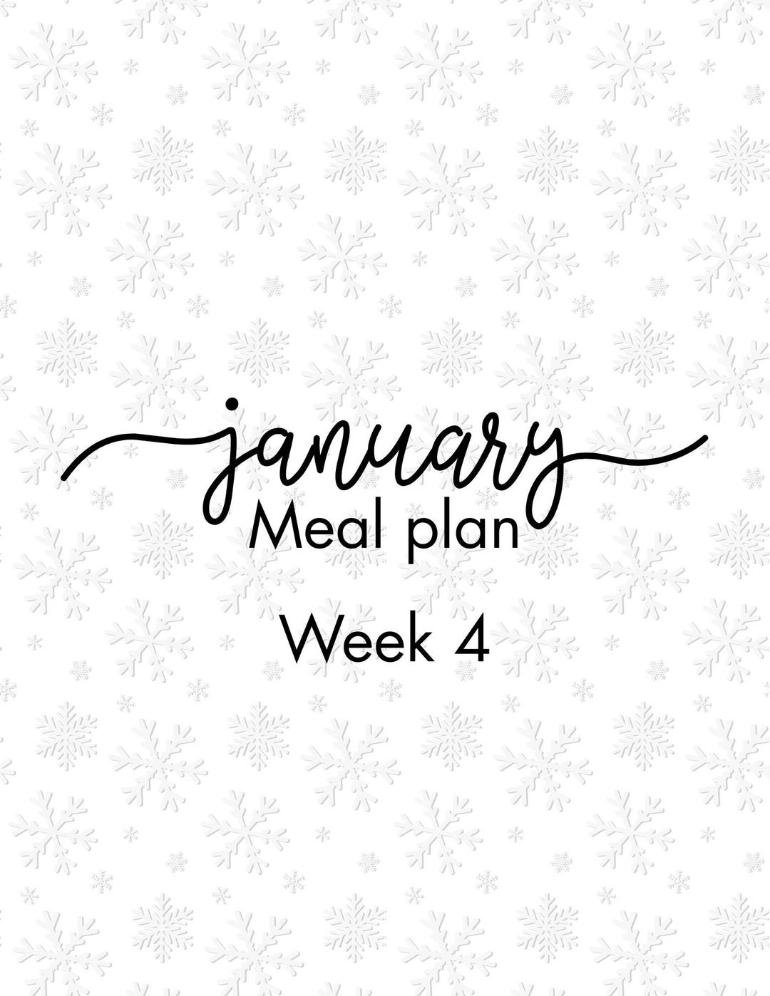 January Week 4 Meal Plan Printable | 7 Recipes Included - Etsy