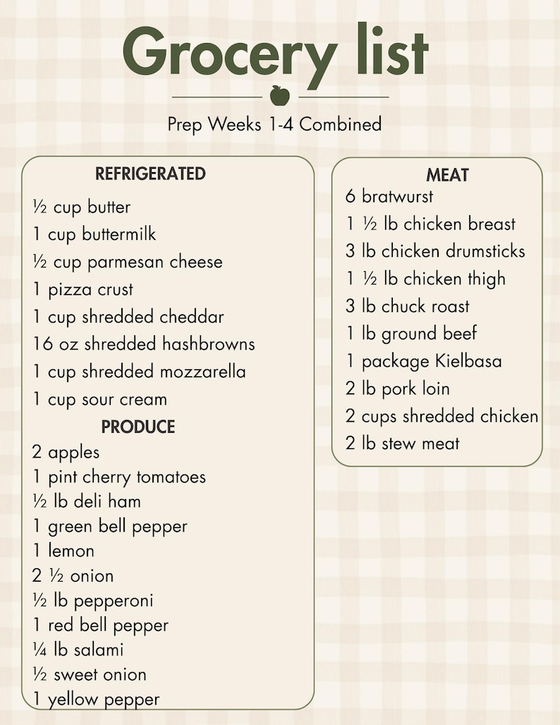 September Meal Planner | 4-week Menu, Recipes & Grocery Lists (PDF ...
