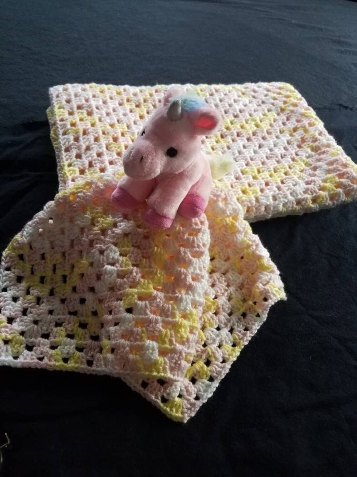 Pink Lemonade Baby Girl Blanket With Matching Unicorn Travel Cuddly