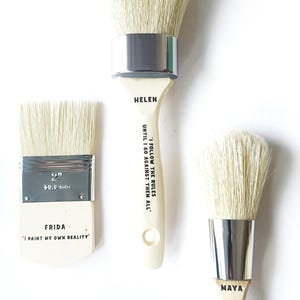 Chalk Paint Brush "Helen Frankenthaler Quote" Synthetic 1.5 inch Oval Long by Daydream Apothecary
