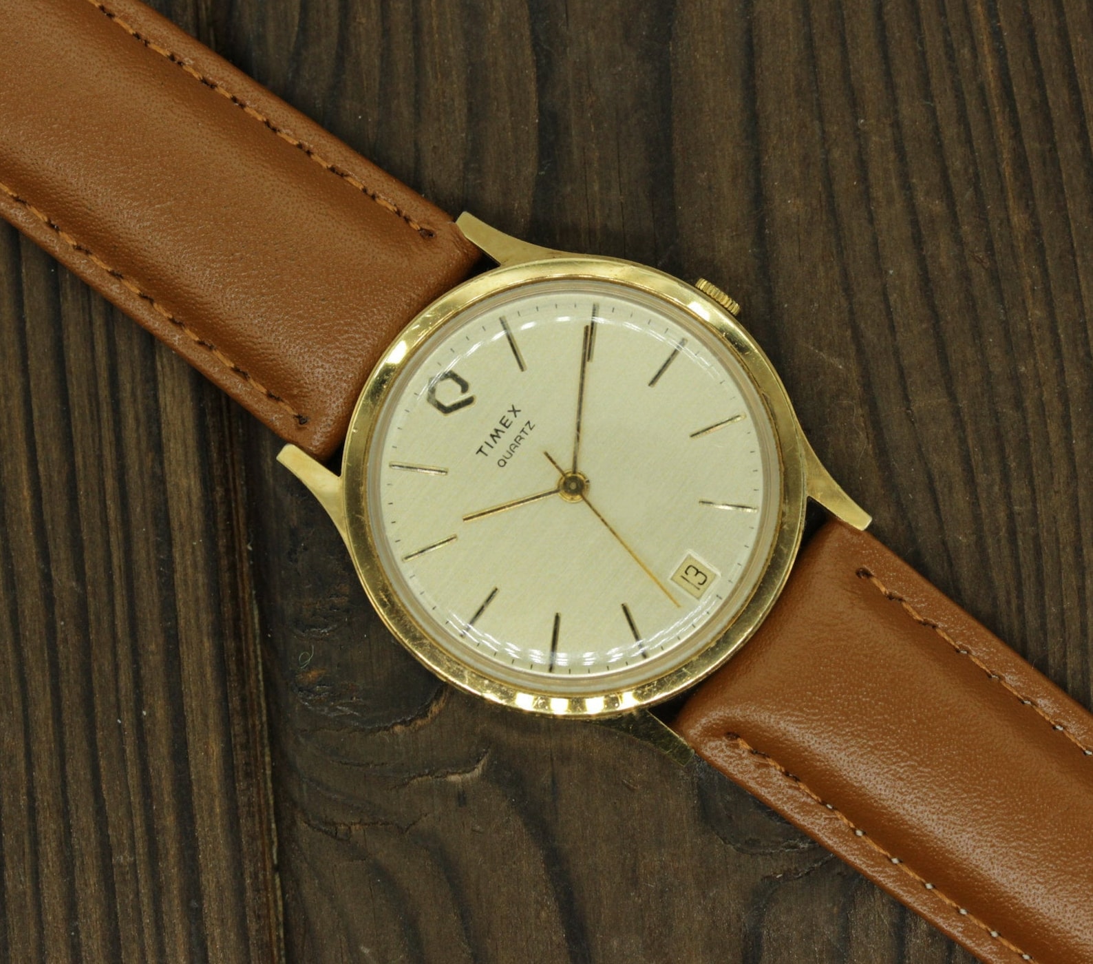 Vintage Timex M Cell Gold Tone Quartz Analog Men's Watch Etsy