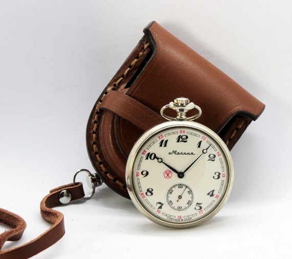 leather pocket watch holder