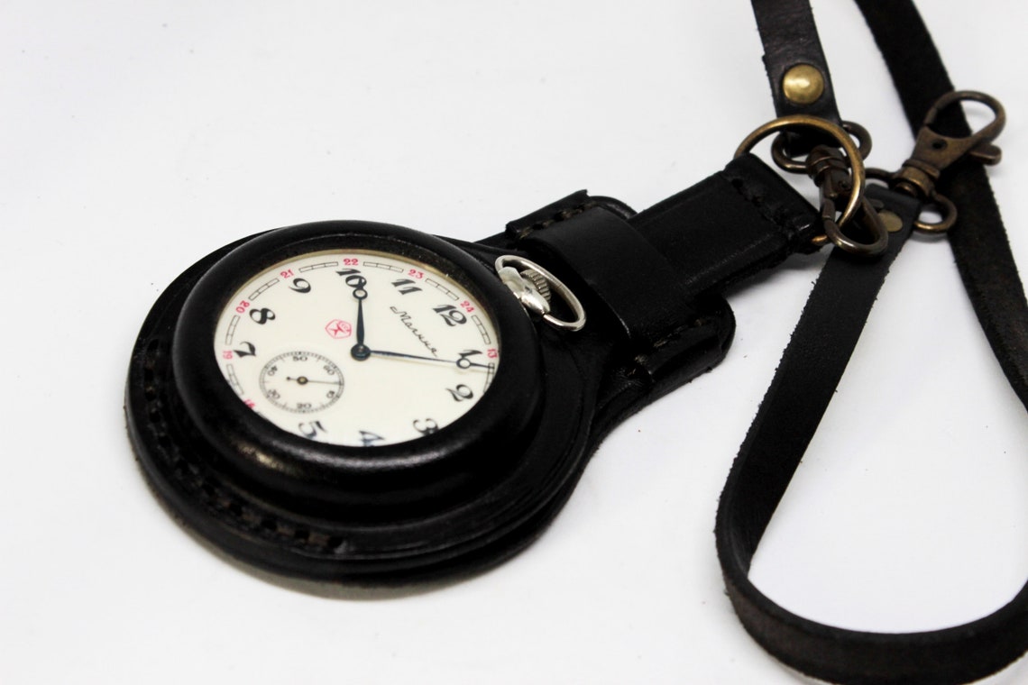 Antique WW1 times New Leather Case Strap for Pocket Watch 50mm Etsy