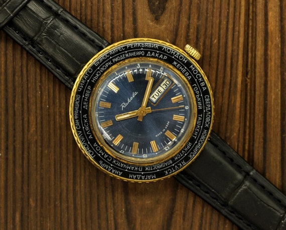 Raketa World Time Cities Rocket Russian Soviet Men