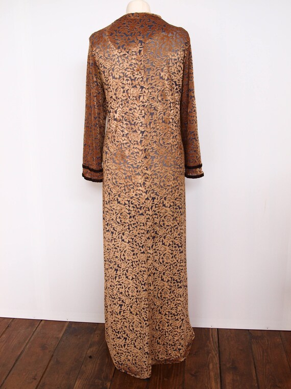 1960s 1970s devore velvet dress size M/L - image 4
