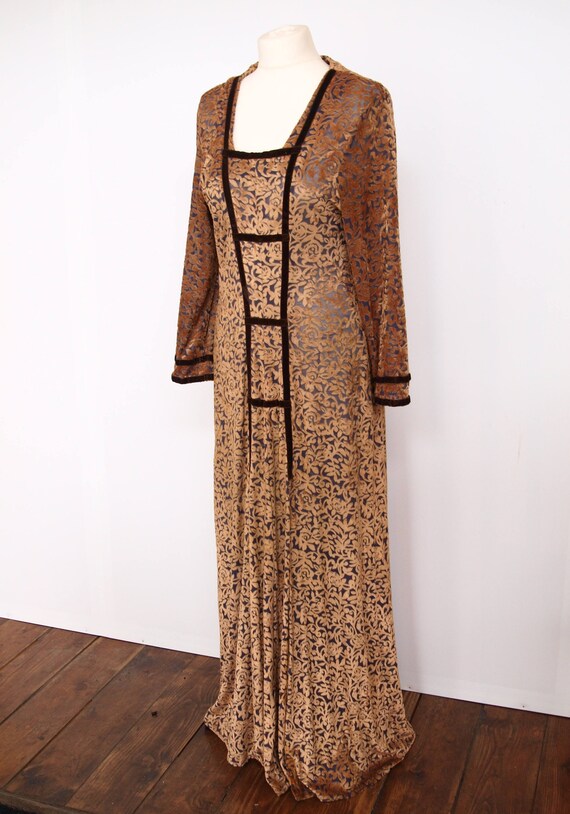 1960s 1970s devore velvet dress size M/L