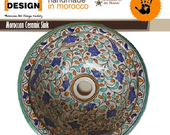 Moroccan Ceramics 100% handmade wash basin directly from the manufacturer