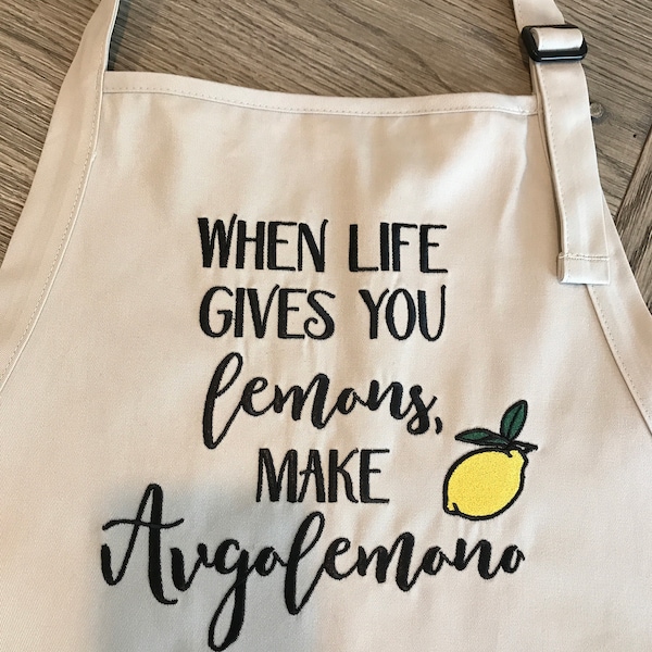 When Life Gives You Lemons, Make Avgolemono © apron, Greek apron