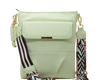 Laptop Crossbody Bag - Mint Green