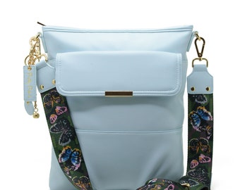 Crossbody Bag for Laptop - Sky Blue