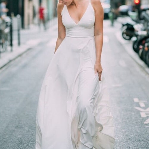 Simple Wedding Dress Boho Wedding Dress off White Summer - Etsy