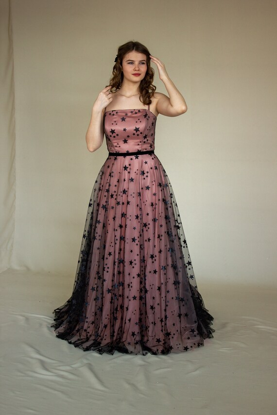 black and rose gold dress