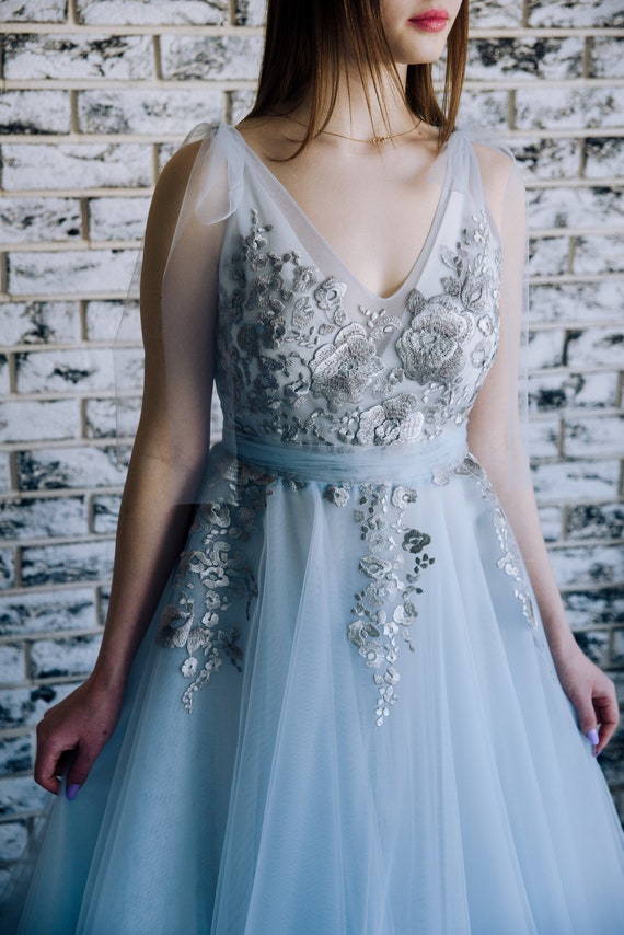 Lace tulle bridesmaid clearance dress