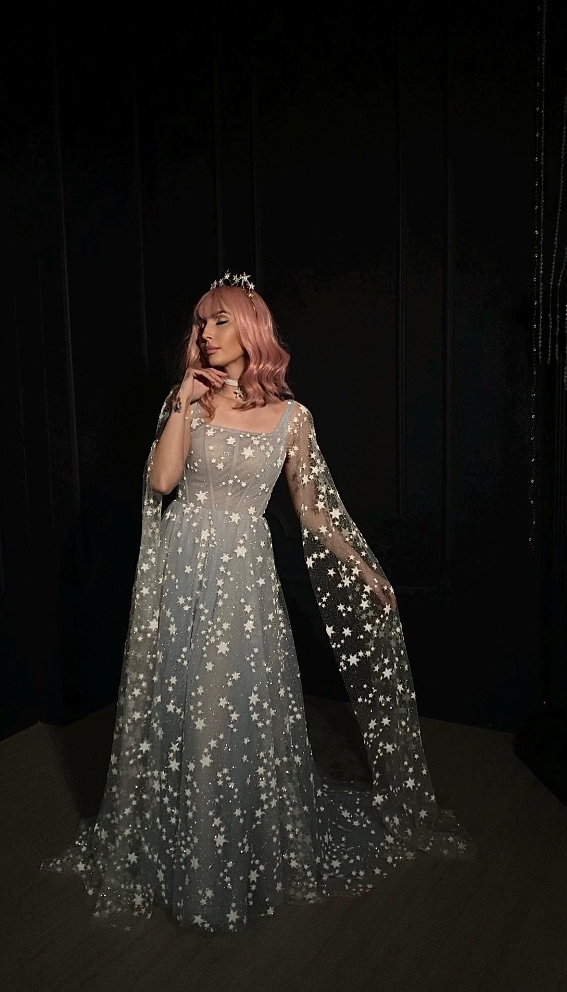 Long Sleeve Alternative Wedding Dress